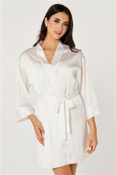 Classic Long Sleeves Basic Belted Mini Robe product image