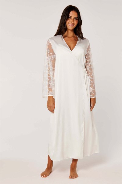 Romantic Lace Sleeve Bridal Robe product image
