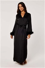 Satin Maxi Robe with Feathers product image 1