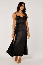 Lace-Trimmed Maxi Corset Gown with Side Slit product image 3