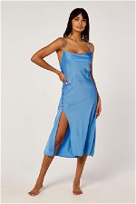 Satin Midi Gown with Side Slit product image 1