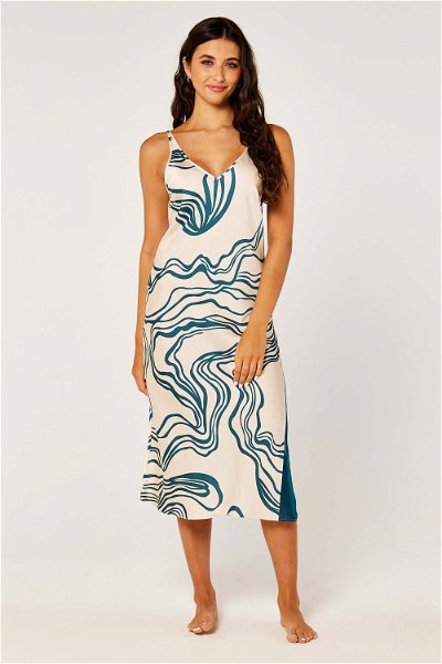 Floral Print Satin Maxi Gown with Side Slit product image