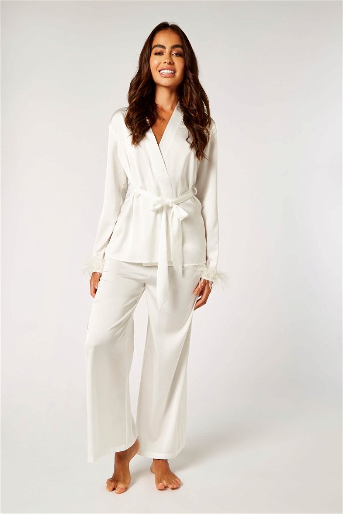 Bridal Pyjama Set with Feather Trims product image 1