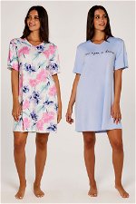 Pack of 2 Night Gowns with Printed and Slogan Designs product image 1