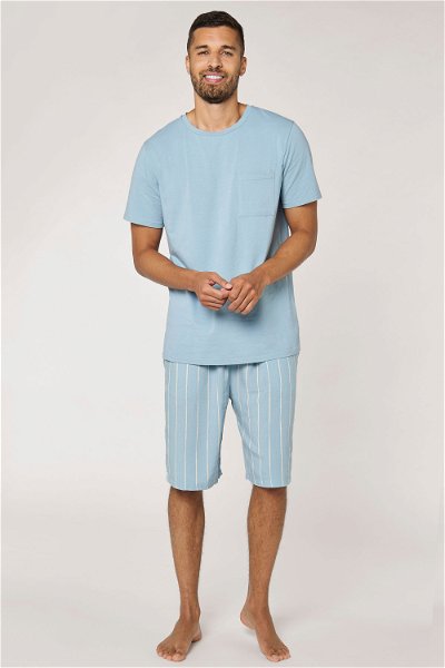 Classic Striped Two-Piece Pajama Set for Men product image