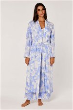 Tie Dye Printed Belted Robe with Side Pockets and Long Sleeves product image 1