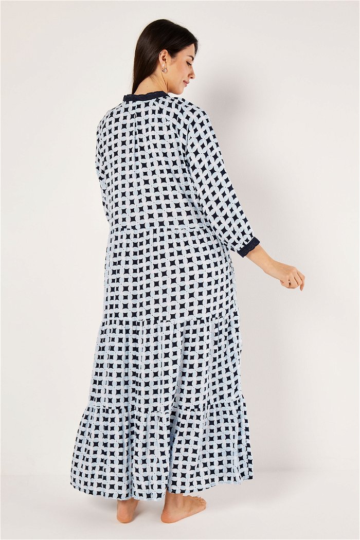 Layered Printed Maxi Dress with Long Sleeves product image 4