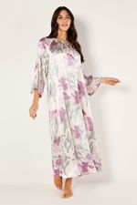 فستان ساتان طويل بطبعة الزهور product image 4