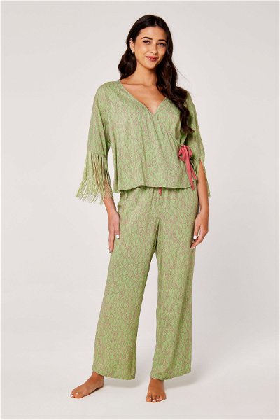 Spring and Summer Side Tie Lounge Set with Fringes and Buttons product image