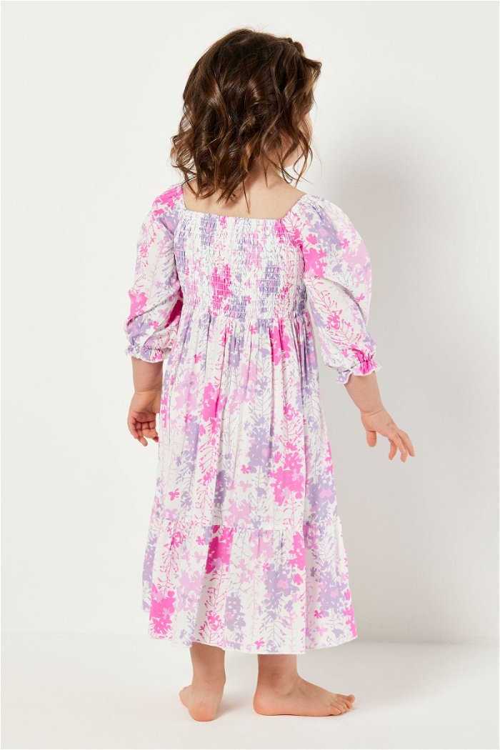 Wide Cut Flower Printed Little Girl's Maxi Dress product image 4