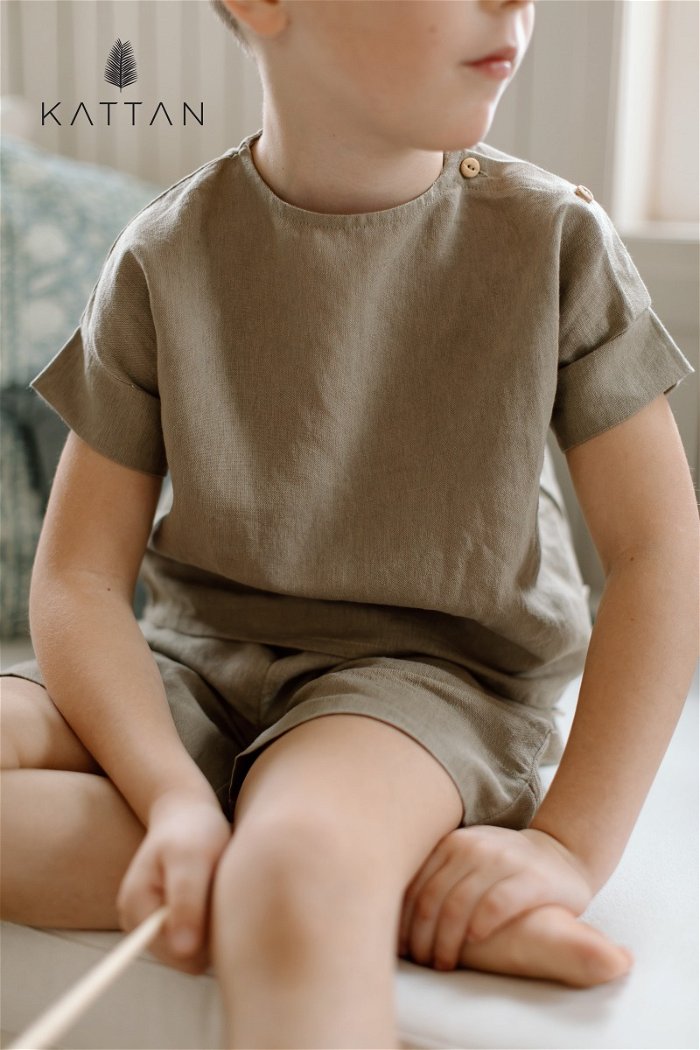 Linen Blend Kids Short and T-Shirt Set product image 5