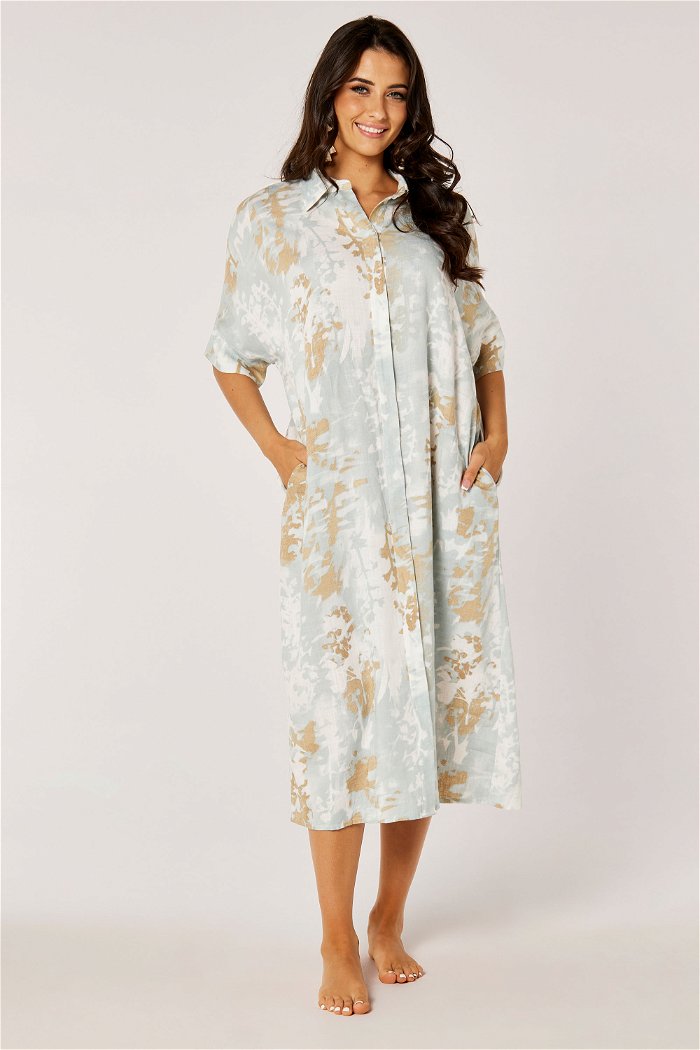 Wide Cut Printed Kaftan with Box Pleats product image 1