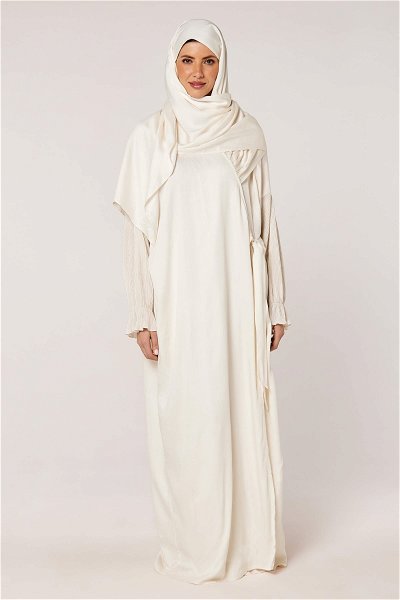 شرشف صلاة للعرائس مع ربطة جانبية وحجاب مطابق product image