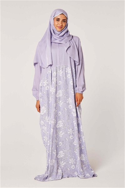 Zippered Flower Print Prayer Dress with Matching Veil product image