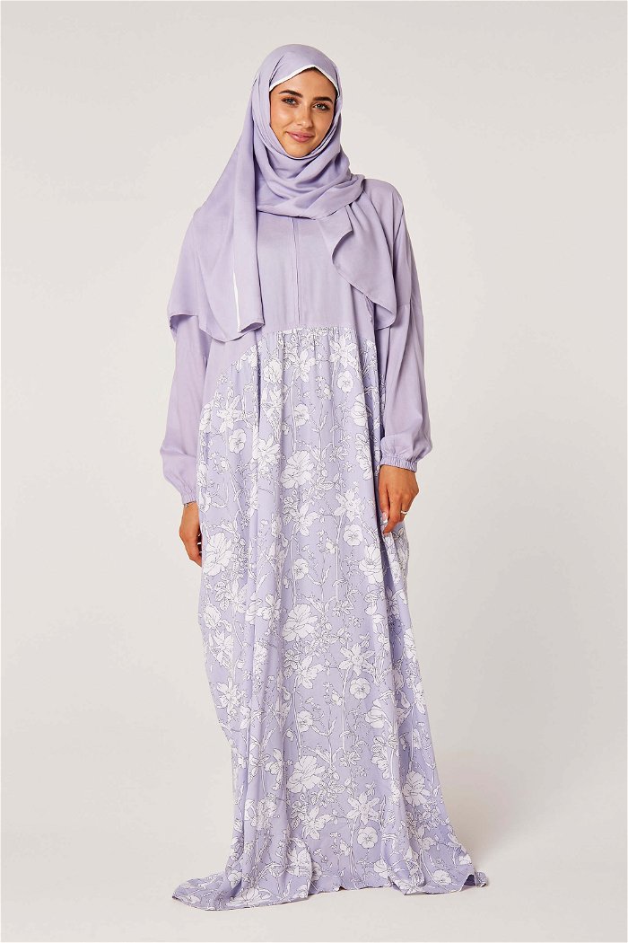 Zippered Flower Print Prayer Dress with Matching Veil product image 1