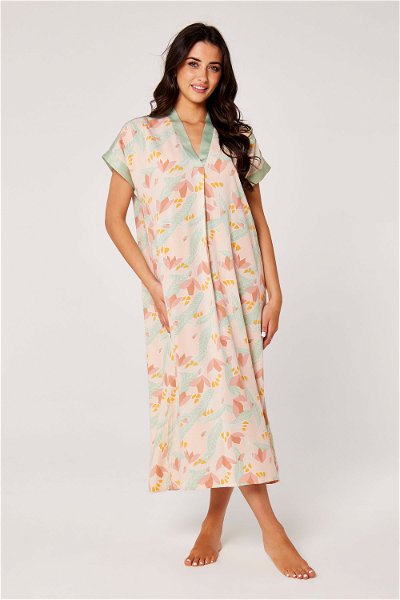 Midi Printed Dress with Box Pleats product image