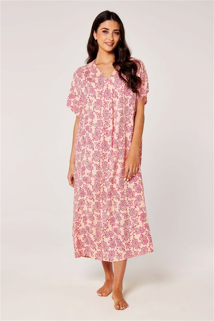Flower Printed Midi Night Gown product image 1