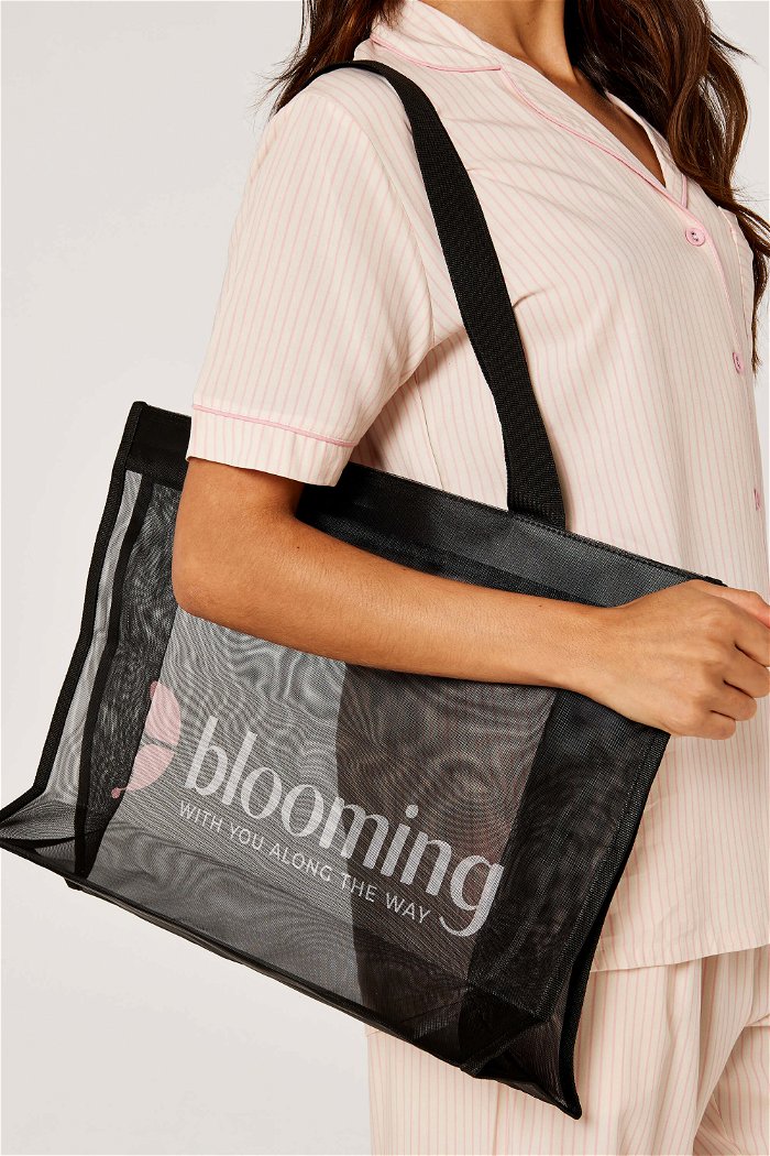 Blooming Logo Mesh Shopping Bag - Elegant and Practical product image 1
