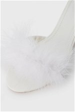 Bridal heels adorned with soft feathers product image 2