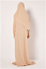 Side Open Prayer Dress with Printed Front and Matching Veil product image 4