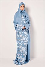  شرشف صلاة مفتوح من الجانب مطبوع من الامام مع حجاب مطابق product image 1