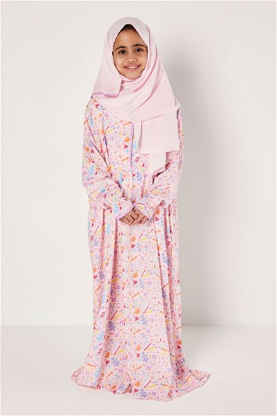 Girl's Zipper Prayer Dress with Matching Veil and Elastic Sleeves product image