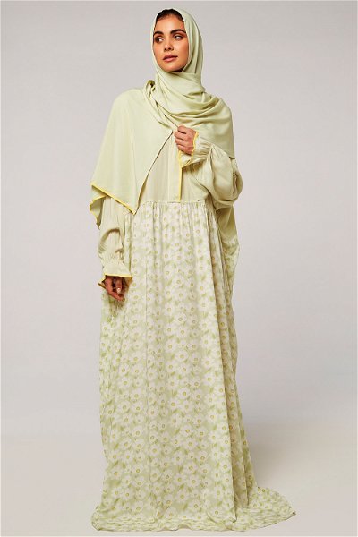 Zipper-Style Flower Print Prayer Dress product image