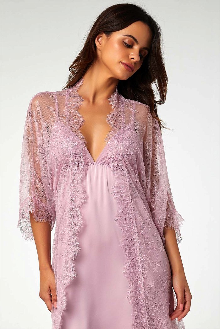 Flirty Lace Open Robe for Romantic Evenings product image 4