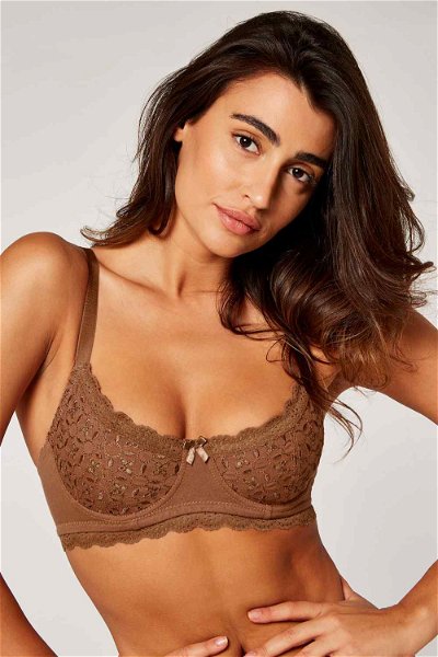 Embroidered Cotton Bra for a Pretty Fall Look product image