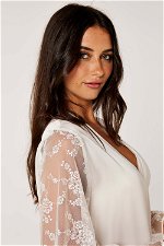 Romantic Lace Sleeve Bridal Robe product image 7