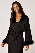 Satin Maxi Robe with Feathers product image 5
