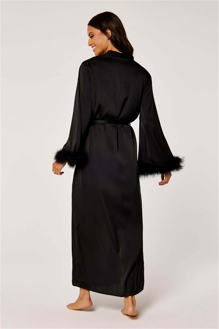 Satin Maxi Robe with Feathers product image 6