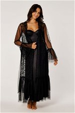 Embroided and Belted Intricate Lace Maxi Bridal Robe product image 2