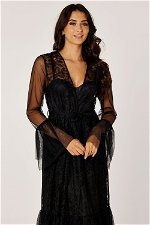Embroided and Belted Intricate Lace Maxi Bridal Robe product image 4