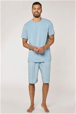 Classic Striped Two-Piece Pajama Set for Men product image 2