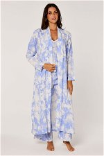 Tie Dye Printed Belted Robe with Side Pockets and Long Sleeves product image 4