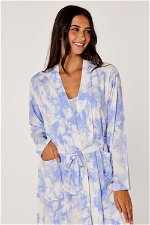 Tie Dye Printed Belted Robe with Side Pockets and Long Sleeves product image 5