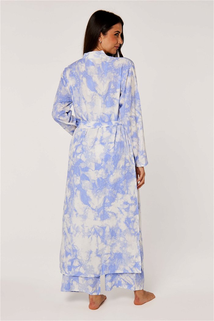 Tie Dye Printed Belted Robe with Side Pockets and Long Sleeves product image 7