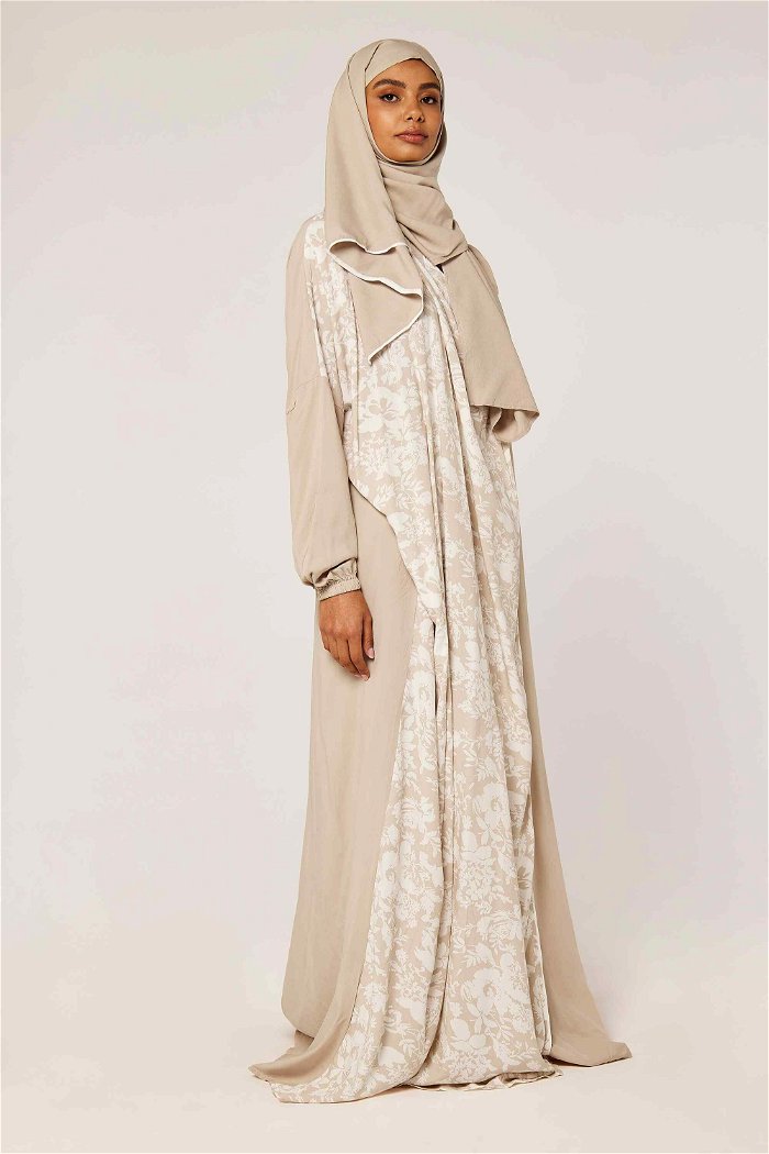 Layered Flower Print Prayer Dress with Matching Veil product image 2