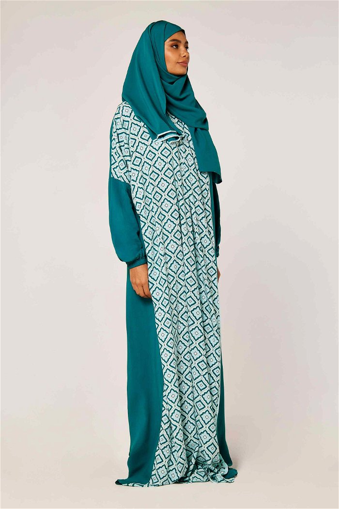 Printed Side Open Prayer Dress with Matching Veil product image 2