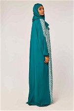 Printed Side Open Prayer Dress with Matching Veil product image 3