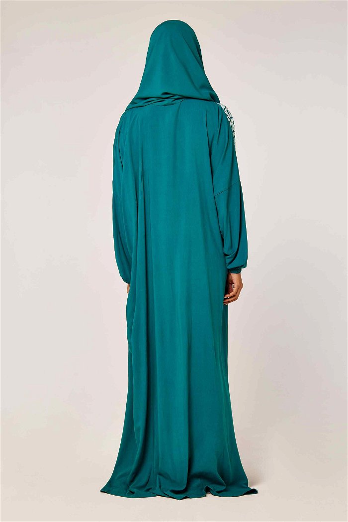 Printed Side Open Prayer Dress with Matching Veil product image 5
