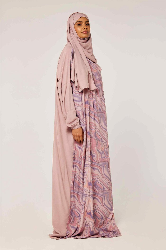 Printed Side Open Prayer Dress with Matching Veil product image 4