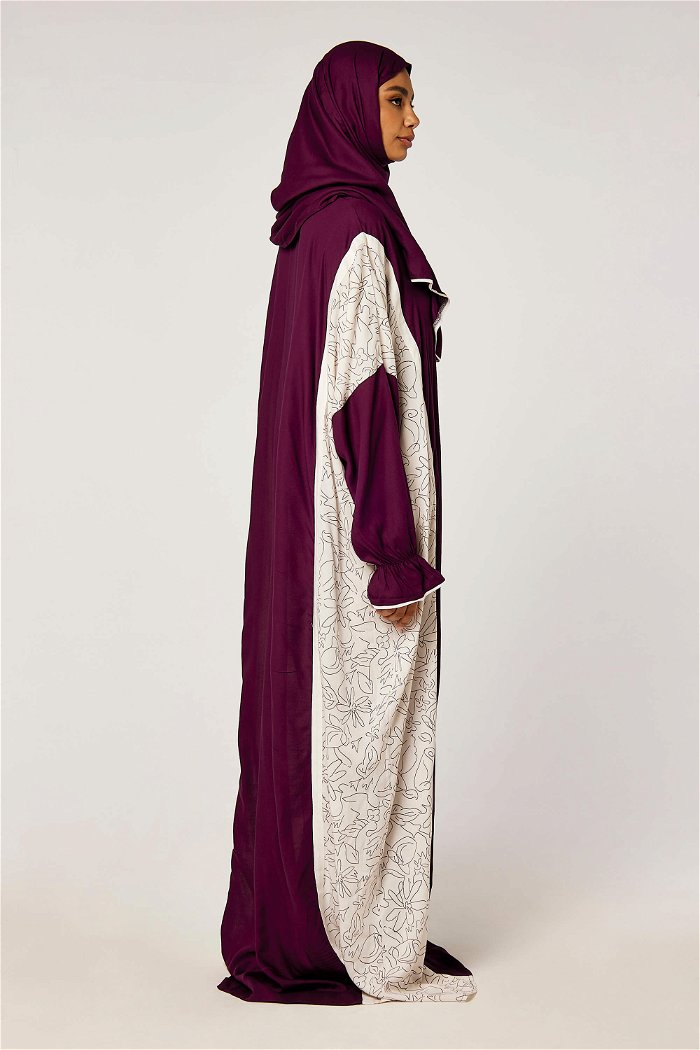 Zippered Flower Print Prayer Dress with Matching Veil product image 4