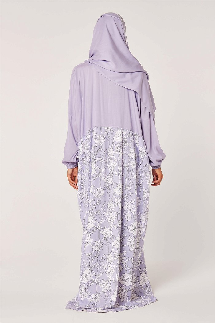Zippered Flower Print Prayer Dress with Matching Veil product image 7