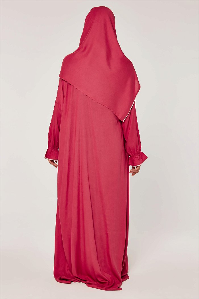 Prayer Dress with Embroidered Trims and Matching Veil product image 5