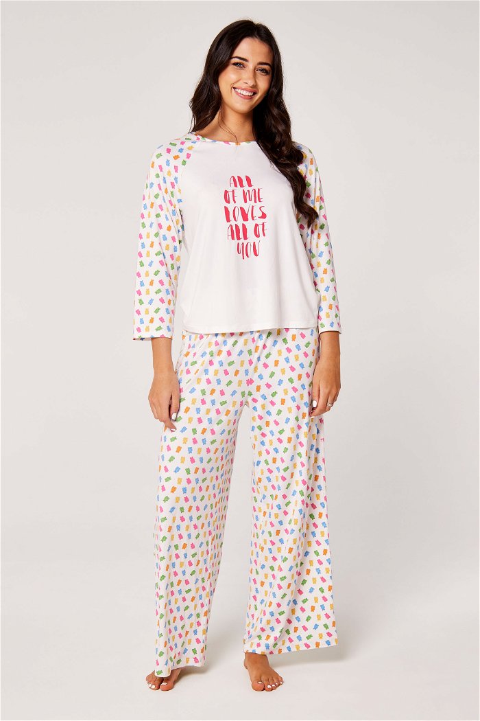 Printed Pajama Set with Slogan product image 6