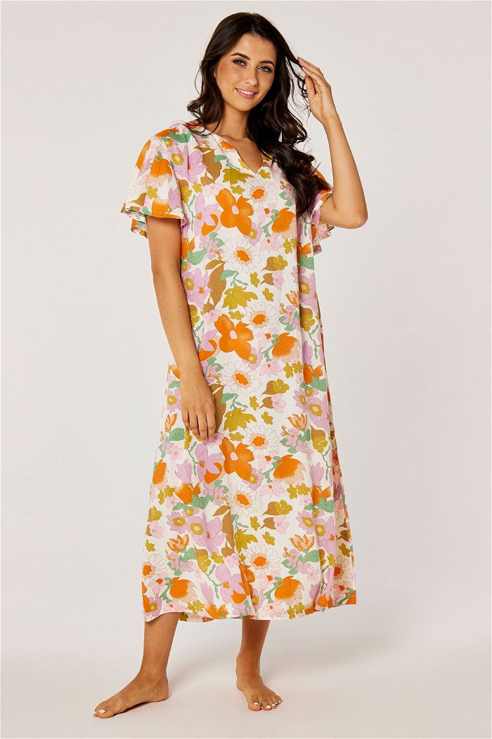 Midi Flower-Printed Night Gown product image 3