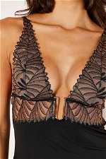 Romantic Lace Babydoll with Metal Accessory and Deep Cut product image 2