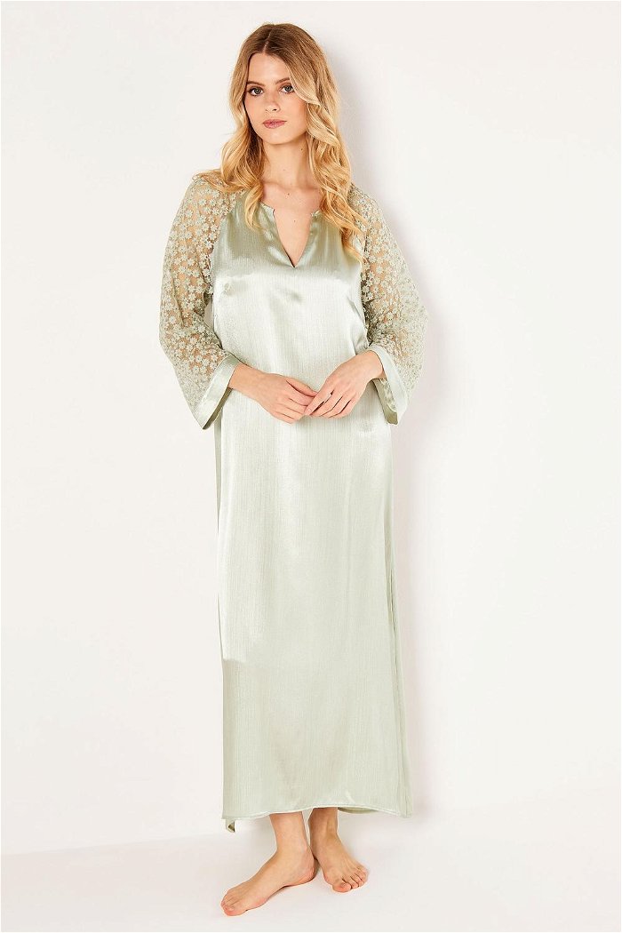 Maxi Dress with Embroidered Lace Sleeves product image 3